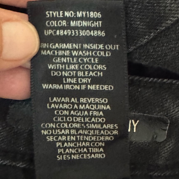 B-249 Seven7 Midnight Black Mid Rise Skinny Cropped Denim‎ Jeans Size 12 - Picture 15 of 16